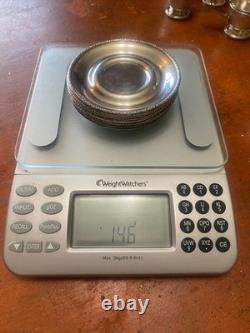 Demitasse set of 8 cups and saucers vintage sterling silver Matthew Co