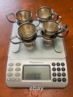 Demitasse set of 8 cups and saucers vintage sterling silver Matthew Co
