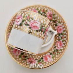 Derby King Street demitasse cup, roses and gilt 1861-1935