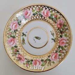 Derby King Street demitasse cup, roses and gilt 1861-1935