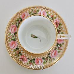 Derby King Street demitasse cup, roses and gilt 1861-1935
