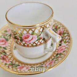 Derby King Street demitasse cup, roses and gilt 1861-1935