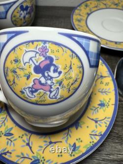 Discontinued 4pc Euro Disney Disneyland Paris Demitasse Cup & Saucers Espresso