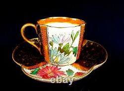 Doulton #549 Porcelain Asthetic Quatrefoil 2 1/4 Demitasse Cup & Saucer 1879