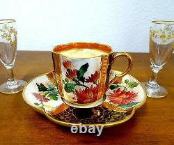 Doulton #549 Porcelain Asthetic Quatrefoil 2 1/4 Demitasse Cup & Saucer 1879