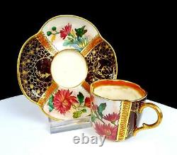 Doulton #549 Porcelain Asthetic Quatrefoil 2 1/4 Demitasse Cup & Saucer 1879