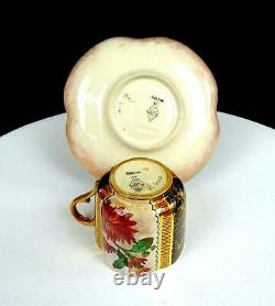 Doulton #549 Porcelain Asthetic Quatrefoil 2 1/4 Demitasse Cup & Saucer 1879