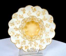 Doulton Burslem Porcelain Tall Scalloped 2 3/8 Demitasse Cup & Saucer 1891-1902