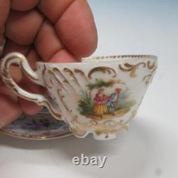 Dresden Porcelain 3 Demitasse Espresso Cups, 3 Saucers