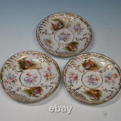 Dresden Porcelain 3 Demitasse Espresso Cups, 3 Saucers