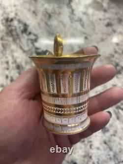 Dresden Richard Klemm Gold Gilt Striped Demitasse Cup & Saucer Antique