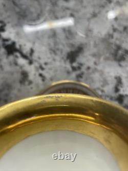 Dresden Richard Klemm Gold Gilt Striped Demitasse Cup & Saucer Antique