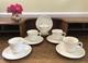 Du Barry By Faiencerie De Gien France Creamy White 5 Demitasse Cups & Saucers