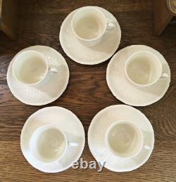 Du Barry by Faiencerie de Gien France Creamy White 5 Demitasse Cups & Saucers