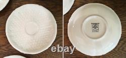 Du Barry by Faiencerie de Gien France Creamy White 5 Demitasse Cups & Saucers