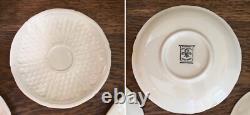 Du Barry by Faiencerie de Gien France Creamy White 5 Demitasse Cups & Saucers