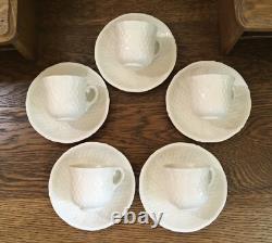 Du Barry by Faiencerie de Gien France Creamy White 5 Demitasse Cups & Saucers
