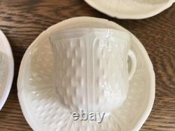 Du Barry by Faiencerie de Gien France Creamy White 5 Demitasse Cups & Saucers