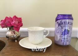 Du Barry by Faiencerie de Gien France Creamy White 5 Demitasse Cups & Saucers