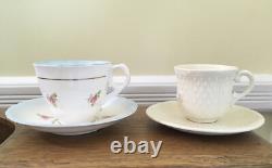 Du Barry by Faiencerie de Gien France Creamy White 5 Demitasse Cups & Saucers
