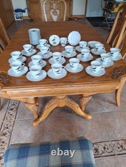 Dutch 3 Piece Demitasse Teacup, Saucer & Dessert Plate Hollandse Bird Pattern