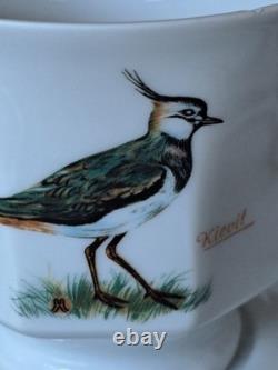 Dutch 3 Piece Demitasse Teacup, Saucer & Dessert Plate Hollandse Bird Pattern