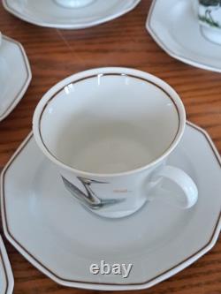 Dutch 3 Piece Demitasse Teacup, Saucer & Dessert Plate Hollandse Bird Pattern