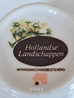 Dutch 3 Piece Demitasse Teacup, Saucer & Dessert Plate Hollandse Bird Pattern