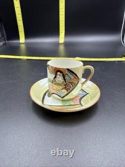 EBay TitleVintage Japanese Geisha Demitasse Cup & Saucer Set Lot of 7