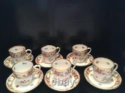 EMPRESS DRESDEN FLOWERS demitasse cups and saucers SET OF SIX by Schumann