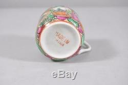 Early 20th Cent Set 8 Demitasse Cups/saucers Chinese Rose Medallion + 1 Saucer