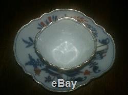 Early MEISSEN (1815-1860) Crossed Swords RICH Blue Onion Demitasse Cup & Saucer