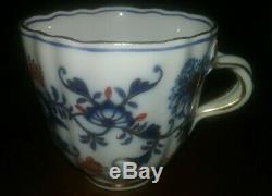 Early MEISSEN (1815-1860) Crossed Swords RICH Blue Onion Demitasse Cup & Saucer