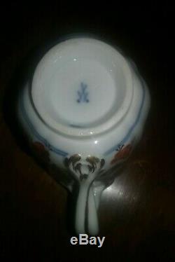 Early MEISSEN (1815-1860) Crossed Swords RICH Blue Onion Demitasse Cup & Saucer