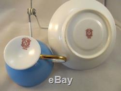 Eight (8) Vintage Noritake Art Deco Demitasse Cups and Saucers Red M in Wreath