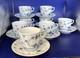 Eight Vintage Royal Copenhagen Blue Fluted Plain Demitasse Cups And Saucers