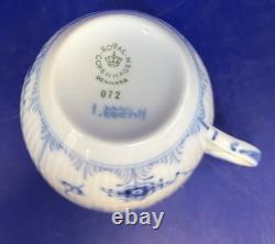 Eight Vintage Royal Copenhagen Blue Fluted Plain Demitasse Cups and Saucers