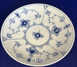 Eight Vintage Royal Copenhagen Blue Fluted Plain Demitasse Cups and Saucers