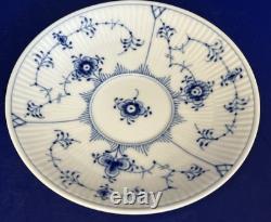 Eight Vintage Royal Copenhagen Blue Fluted Plain Demitasse Cups and Saucers