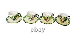 Elephant Demitasse Set 4 Cups&Saucers Safari South Africa IntuArt VTG New Signed