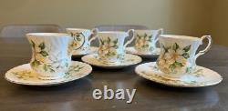Elizabethan DOGWOOD (Swirl Scalloped) 5 Demitasse Cups & Saucers