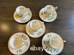 Elizabethan DOGWOOD (Swirl Scalloped) 5 Demitasse Cups & Saucers