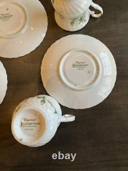 Elizabethan DOGWOOD (Swirl Scalloped) 5 Demitasse Cups & Saucers