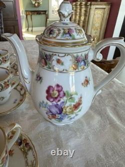 Empress Dresden Flowers Demitasse Set Coffee Cups And Saucers