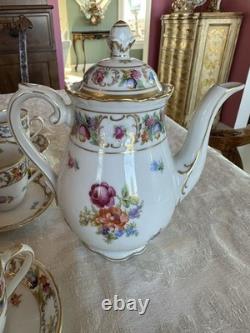 Empress Dresden Flowers Demitasse Set Coffee Cups And Saucers
