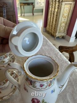 Empress Dresden Flowers Demitasse Set Coffee Cups And Saucers