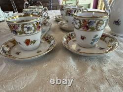 Empress Dresden Flowers Demitasse Set Coffee Cups And Saucers