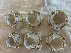 Empress Dresden Flowers Demitasse Set Coffee Cups And Saucers