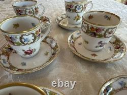 Empress Dresden Flowers Demitasse Set Coffee Cups And Saucers