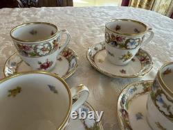 Empress Dresden Flowers Demitasse Set Coffee Cups And Saucers